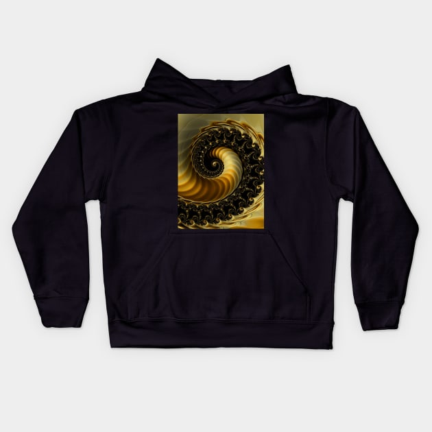 Golden Spiral Kids Hoodie by Mistywisp